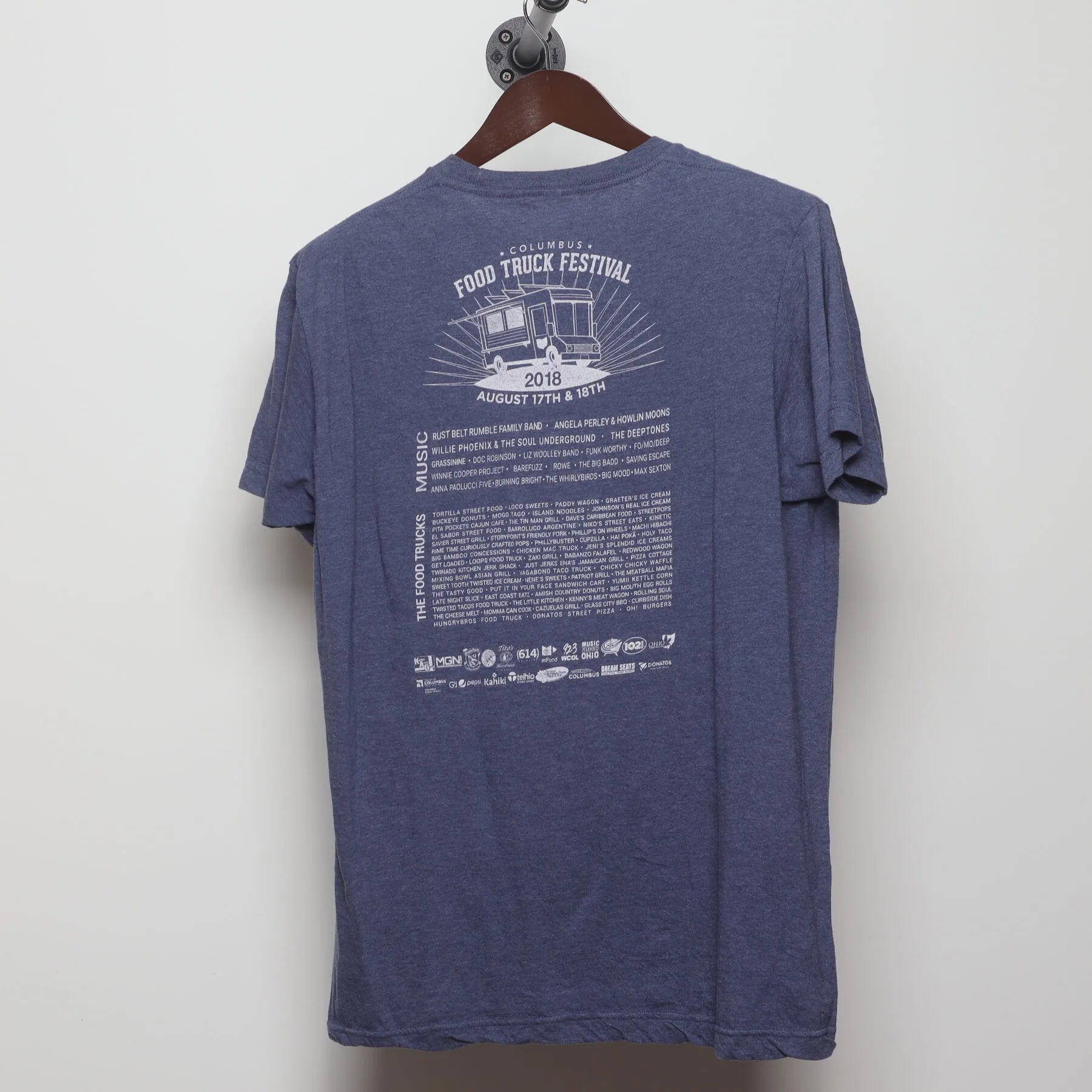 Back view of Vintage 2018 Columbus Food Truck Festival T-Shirt - M