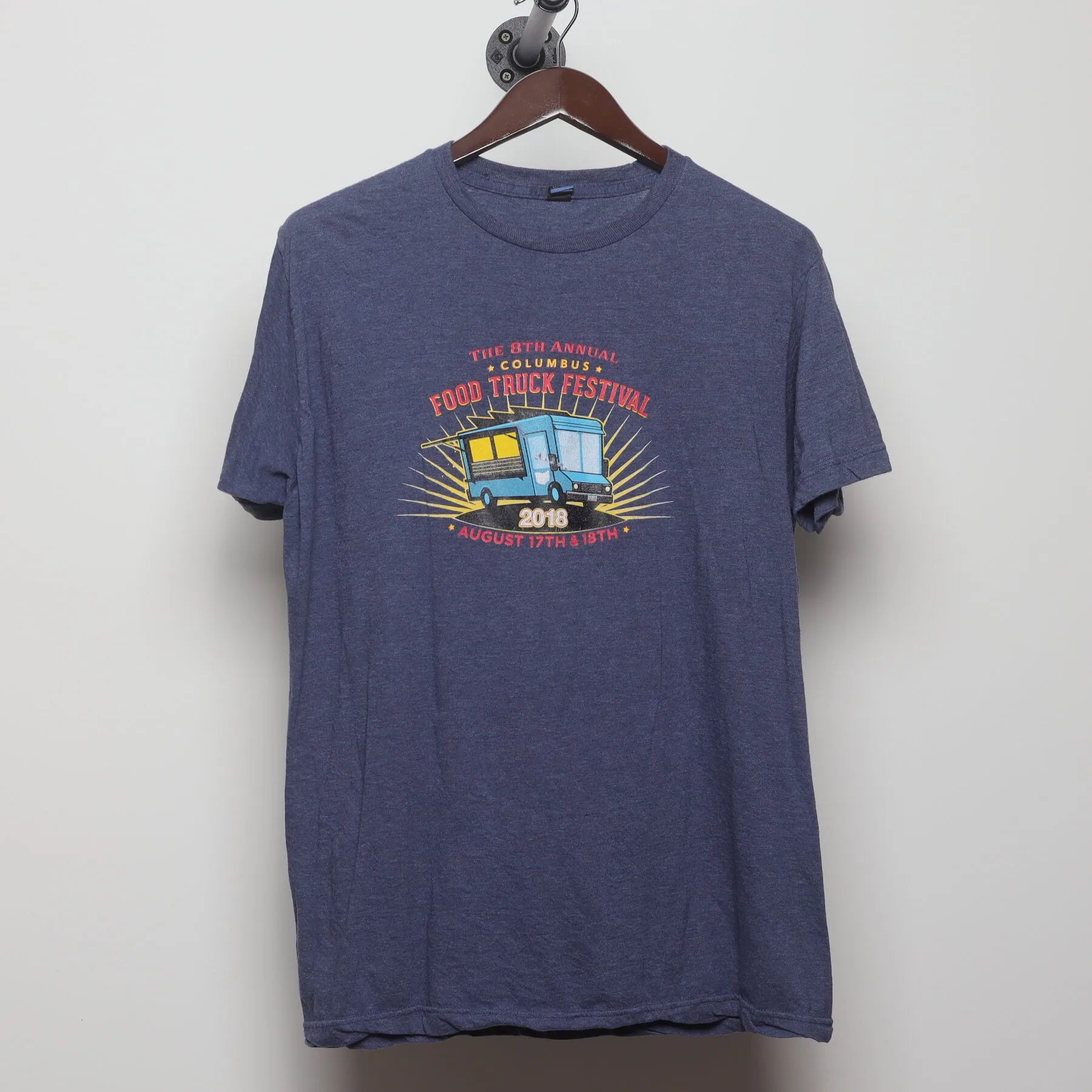 Front view of Vintage 2018 Columbus Food Truck Festival T-Shirt - M