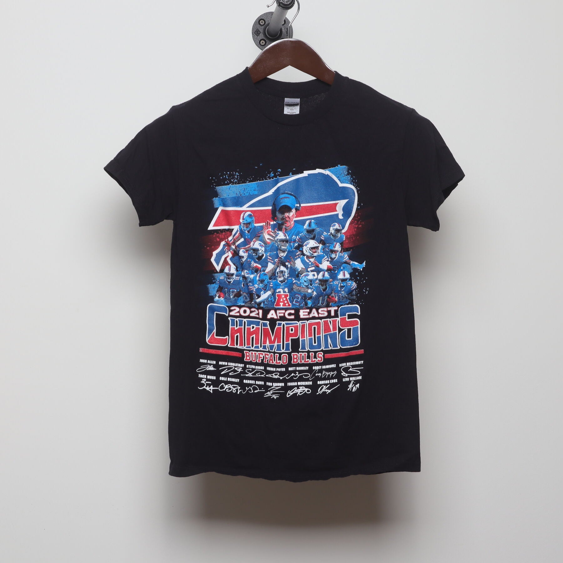 Front view of Vintage 2020s Buffalo Bills "2021 AFC East Champions" T-Shirt - XS