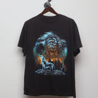 Front view of Vintage 90s Howling Wolf Native Chief Graphic T-Shirt L