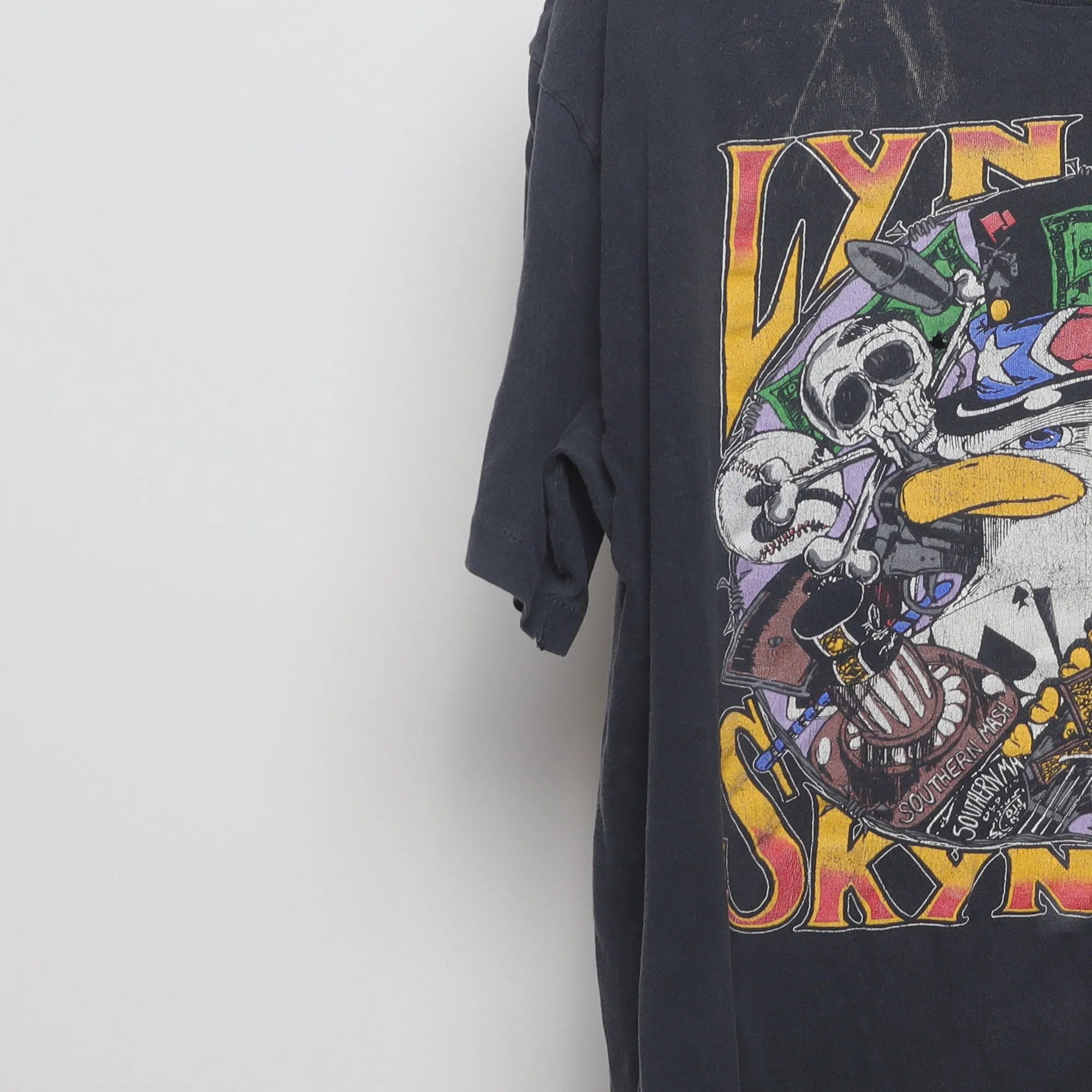 Close-up of the sleeve on the Vintage 90s Lynyrd Skynyrd Double Sided Band Tee L