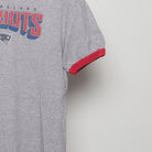 Close-up of the sleeve on the Vintage 90s New England Patriots Ringer T-Shirt M