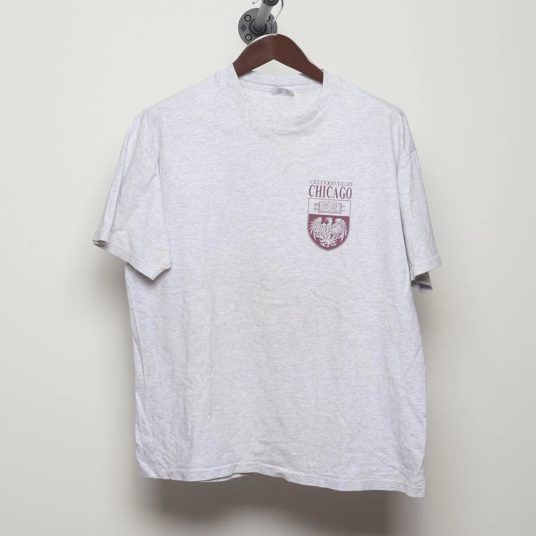 Front view of Vintage 1990s Champion "University of Chicago Crest" T-Shirt - L