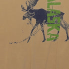 Close-up of the main graphic on the Vintage Y2K Comfort Colors "Alaska Moose" T-Shirt - XL