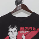 Close-up of the collar and tag on the Vintage Y2K Archer "ISIS Secret Agent" T-Shirt - L