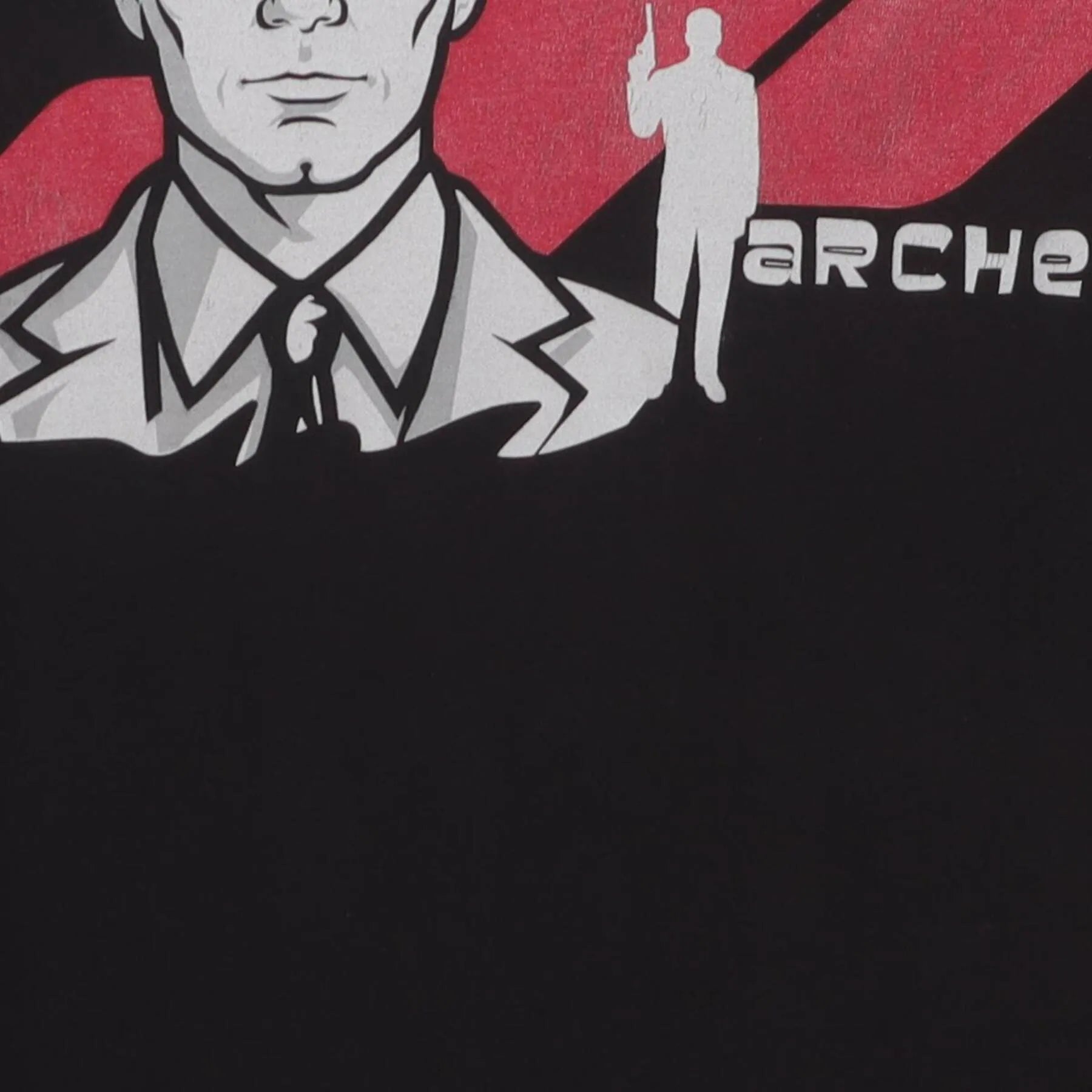 Close-up of the main graphic on the Vintage Y2K Archer "ISIS Secret Agent" T-Shirt - L
