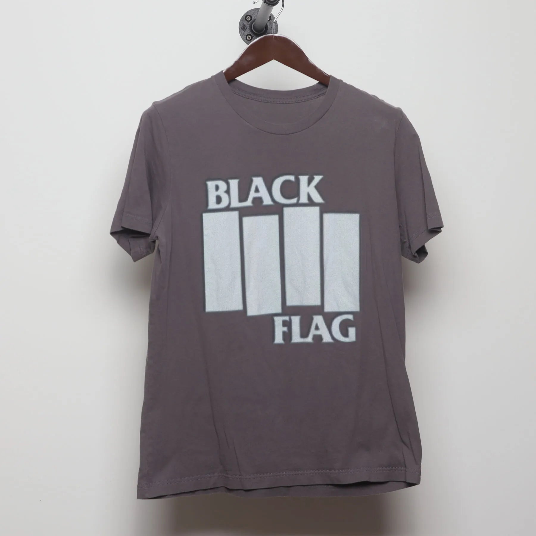 Front view of Vintage Y2K Black Flag "Bars Logo" T-Shirt - M