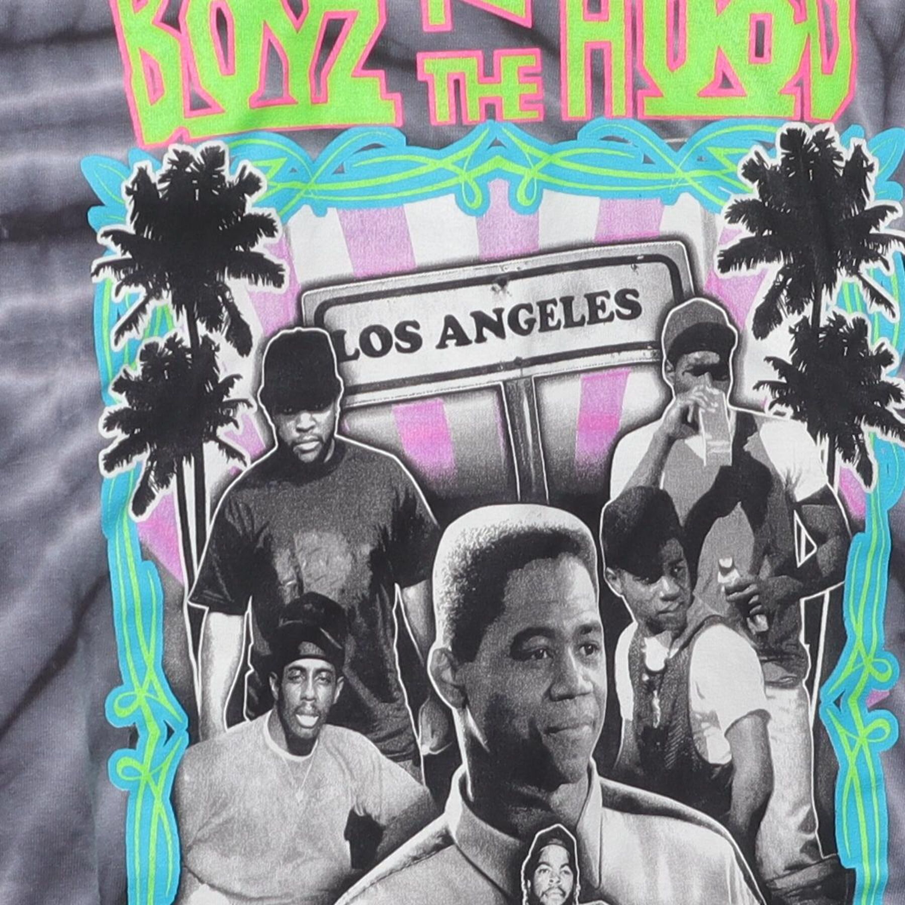 Close-up of the main graphic on the Vintage 1990s Boyz n the Hood "South Central" T-Shirt - XL