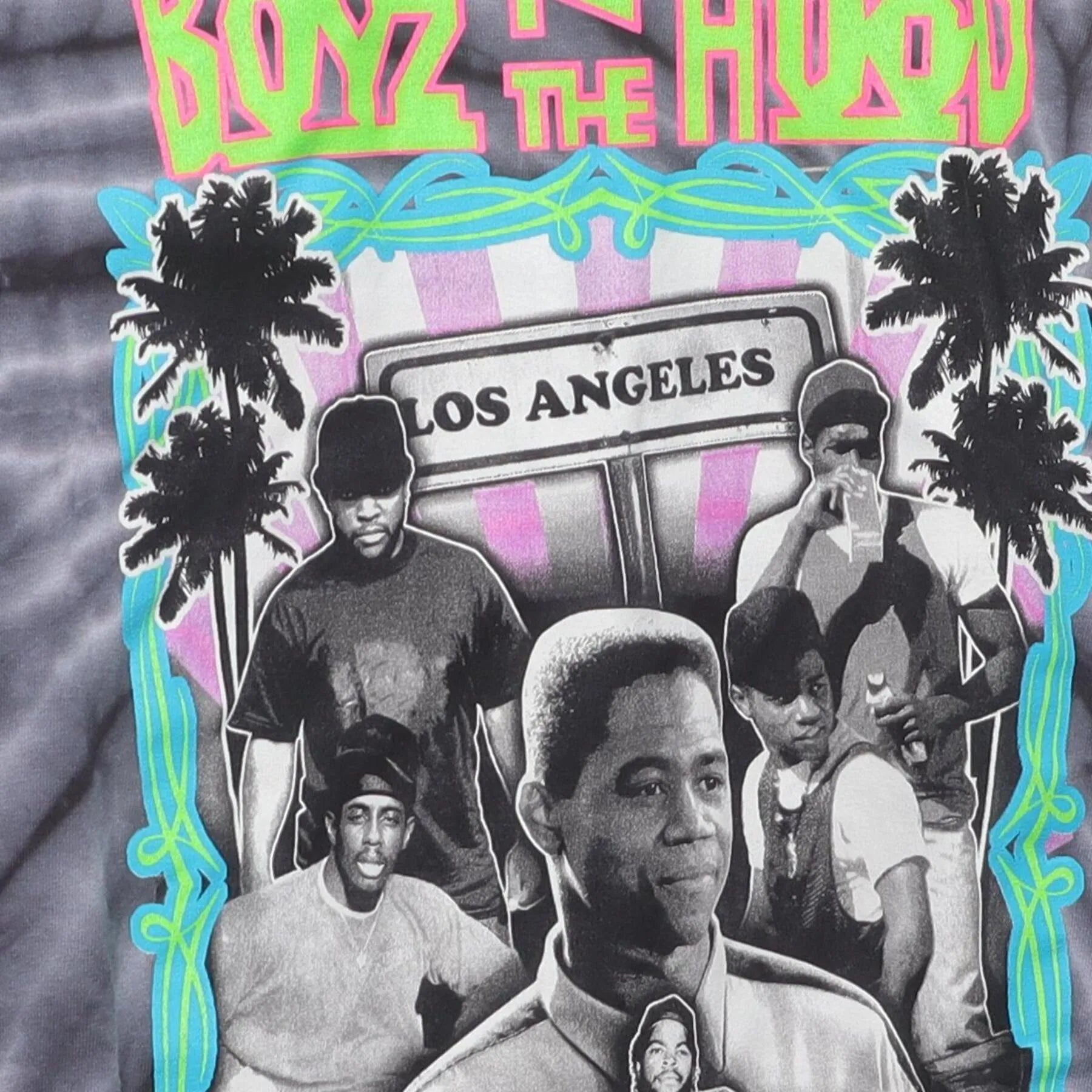 Close-up of the main graphic on the Vintage 1990s Boyz n the Hood "South Central" T-Shirt - XL