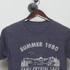 Close-up of the collar and tag on the Vintage Camp Crystal Lake Horror Movie T-Shirt S