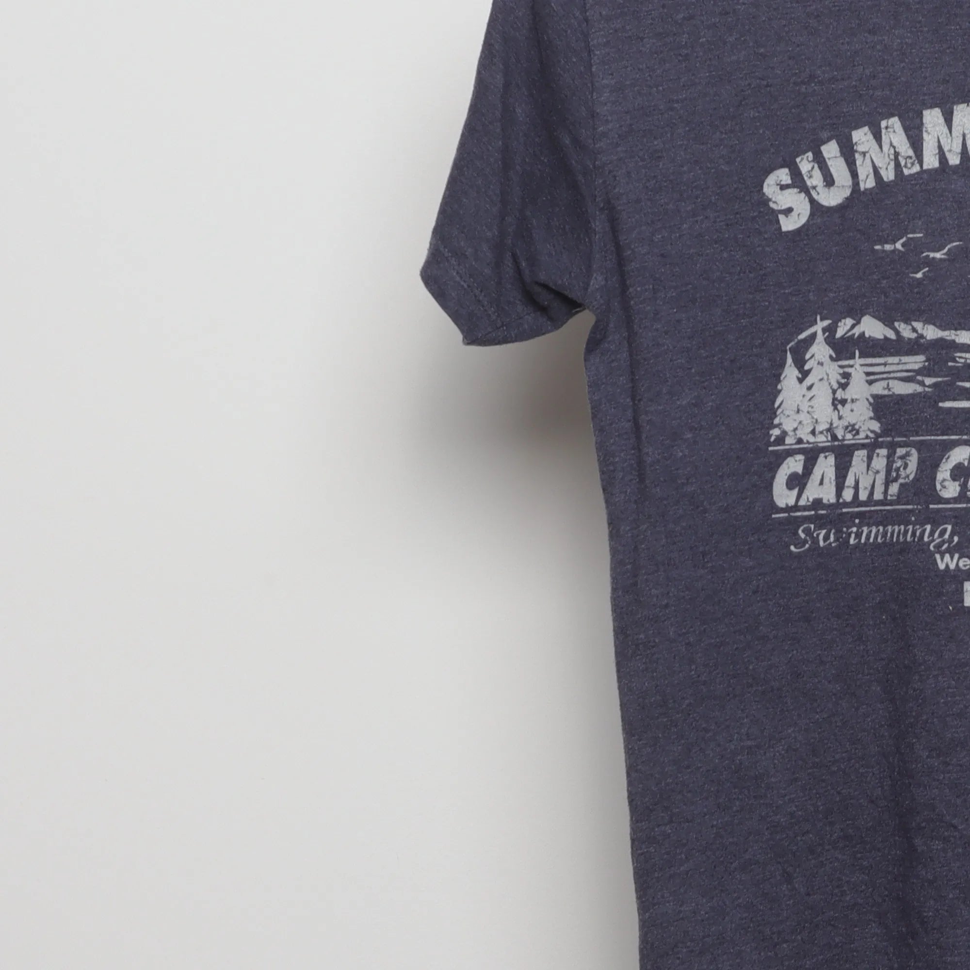 Close-up of the sleeve on the Vintage Camp Crystal Lake Horror Movie T-Shirt S
