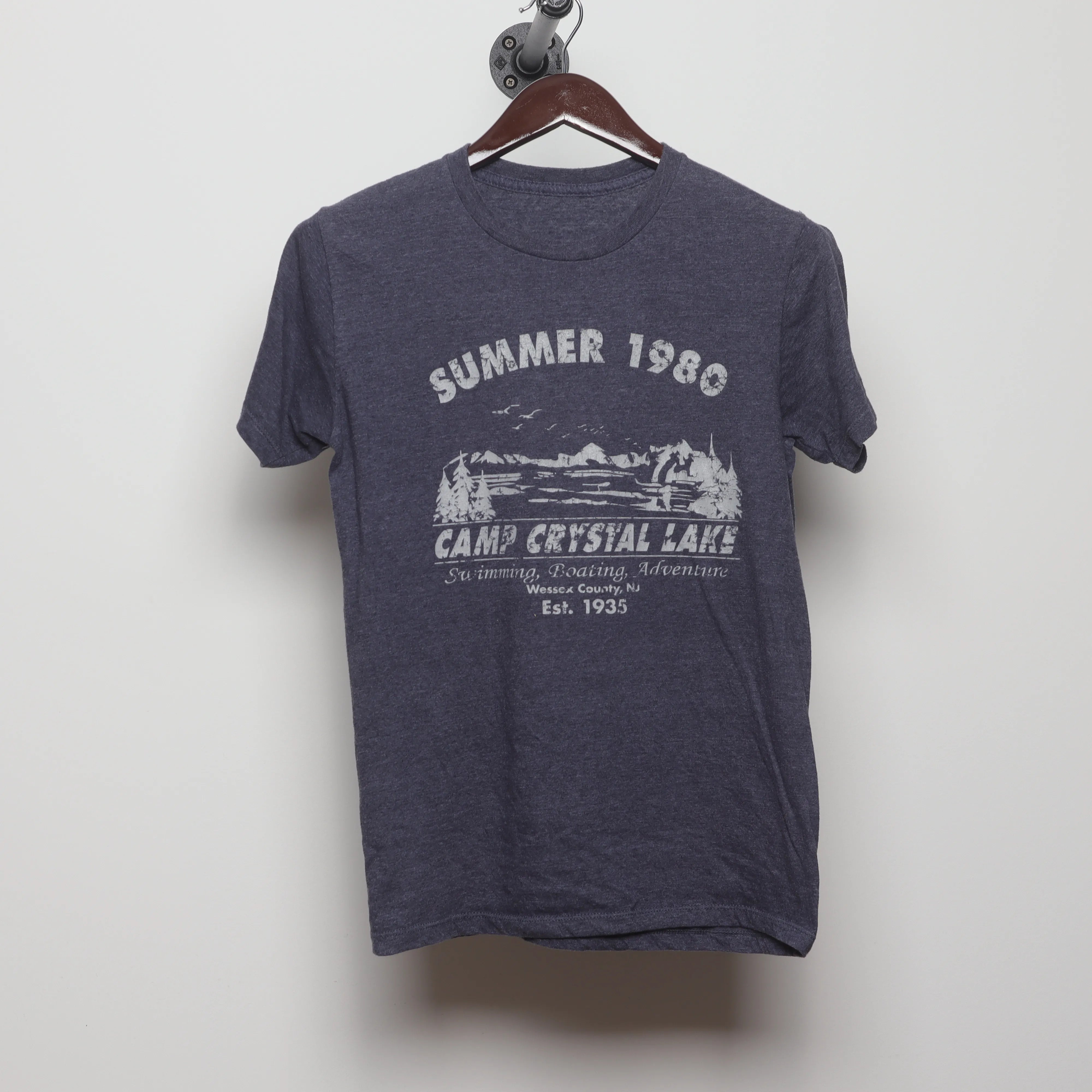 Front view of Vintage Camp Crystal Lake Horror Movie T-Shirt S