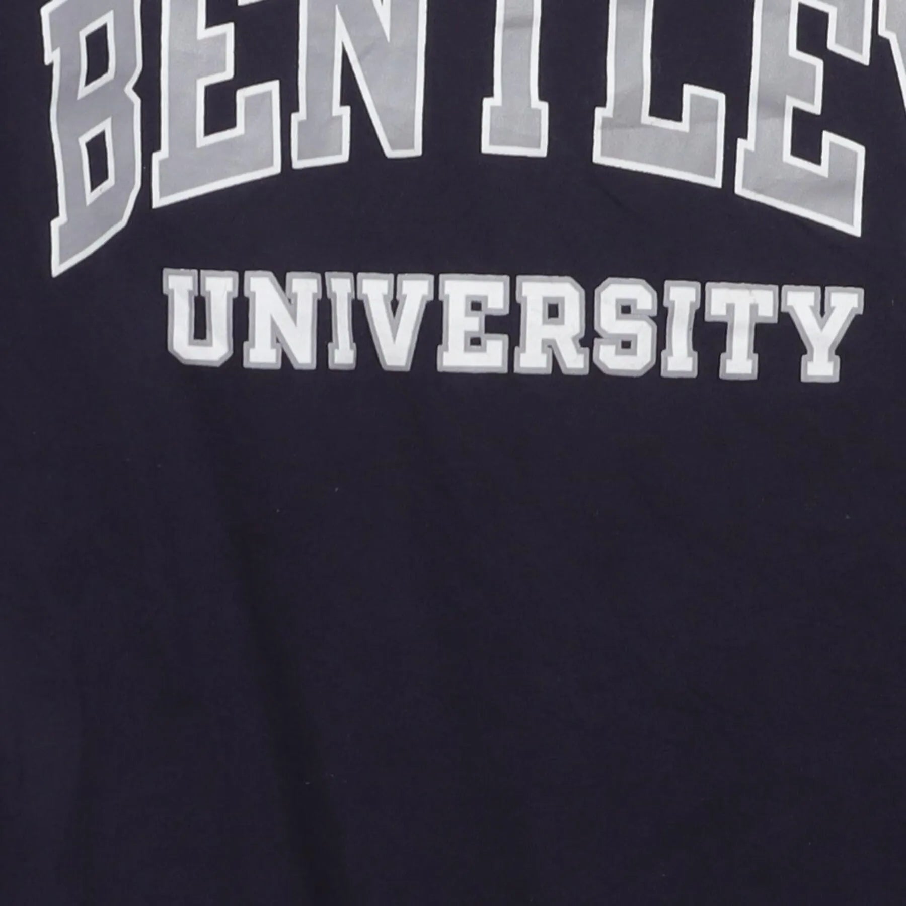 Close-up of the main graphic on the Vintage Y2K Champion "Bentley University" T-Shirt - S