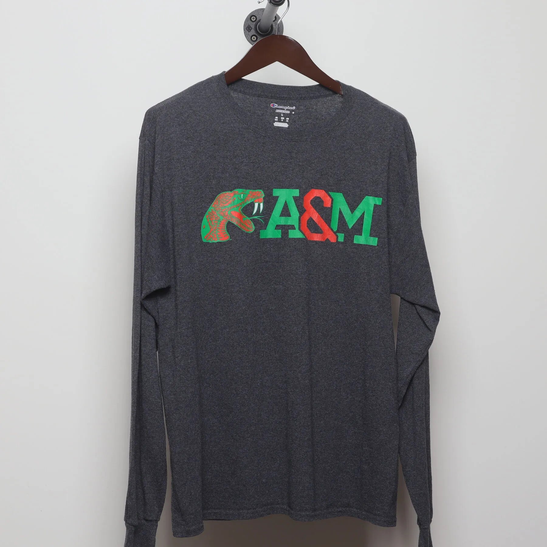 Front view of Vintage Y2K Florida A&M University "Rattlers" T-Shirt - L