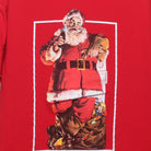Close-up of the main graphic on the Vintage Coca-Cola Santa Claus Graphic Tee L