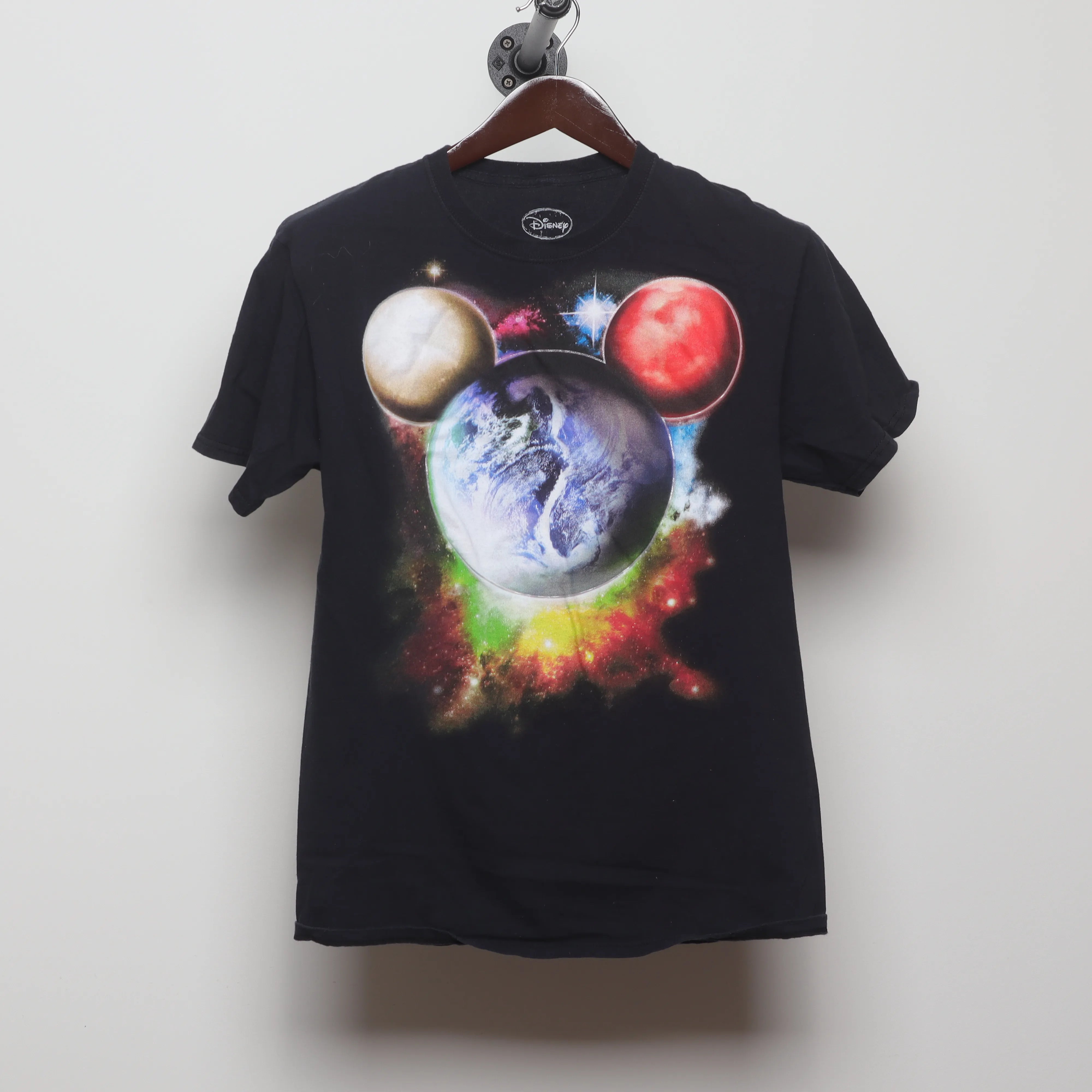 Front view of Vintage Disney Parks Cosmic Mickey Graphic T-Shirt S