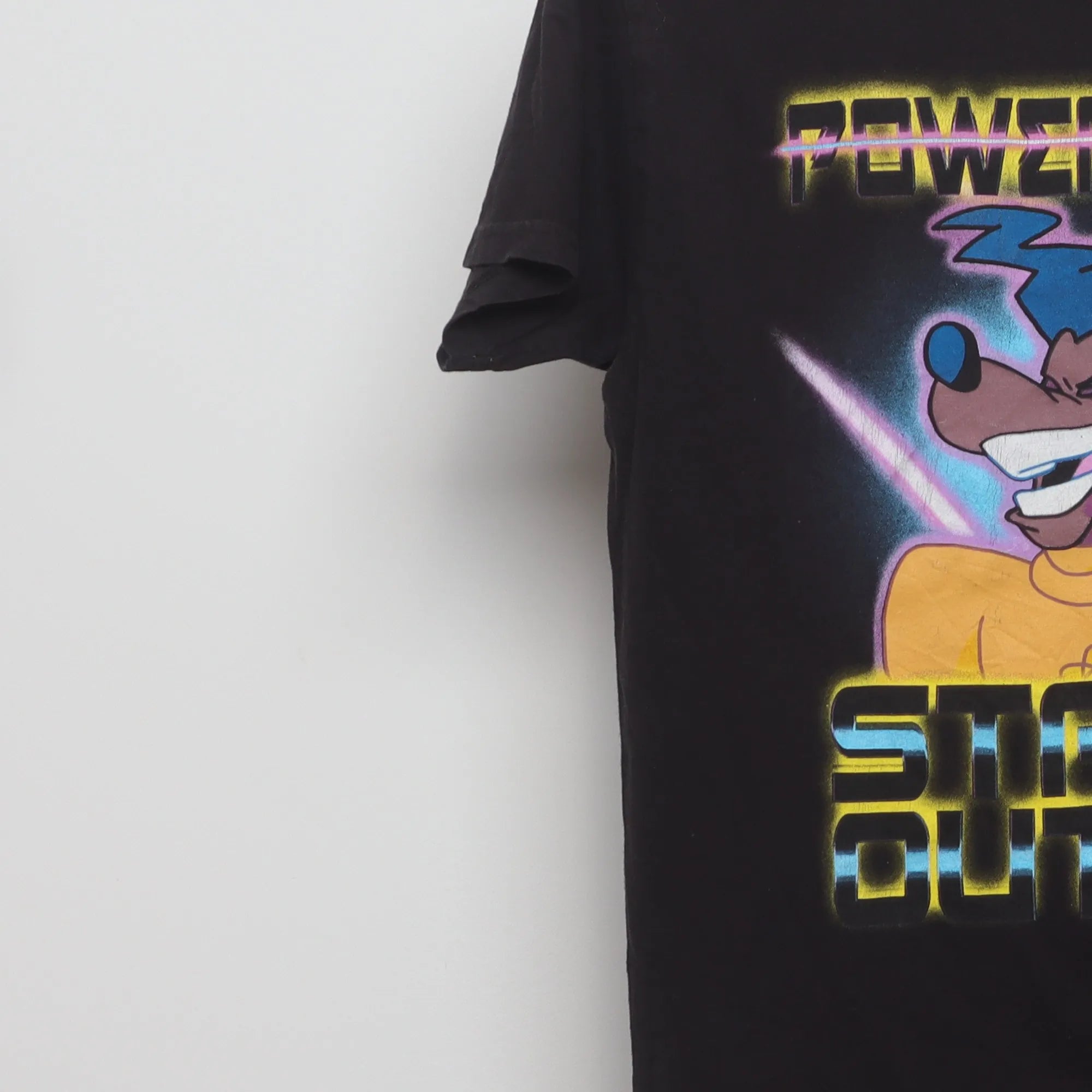 Close-up of the sleeve on the Vintage Disney Powerline Stand Out Tour T-Shirt S