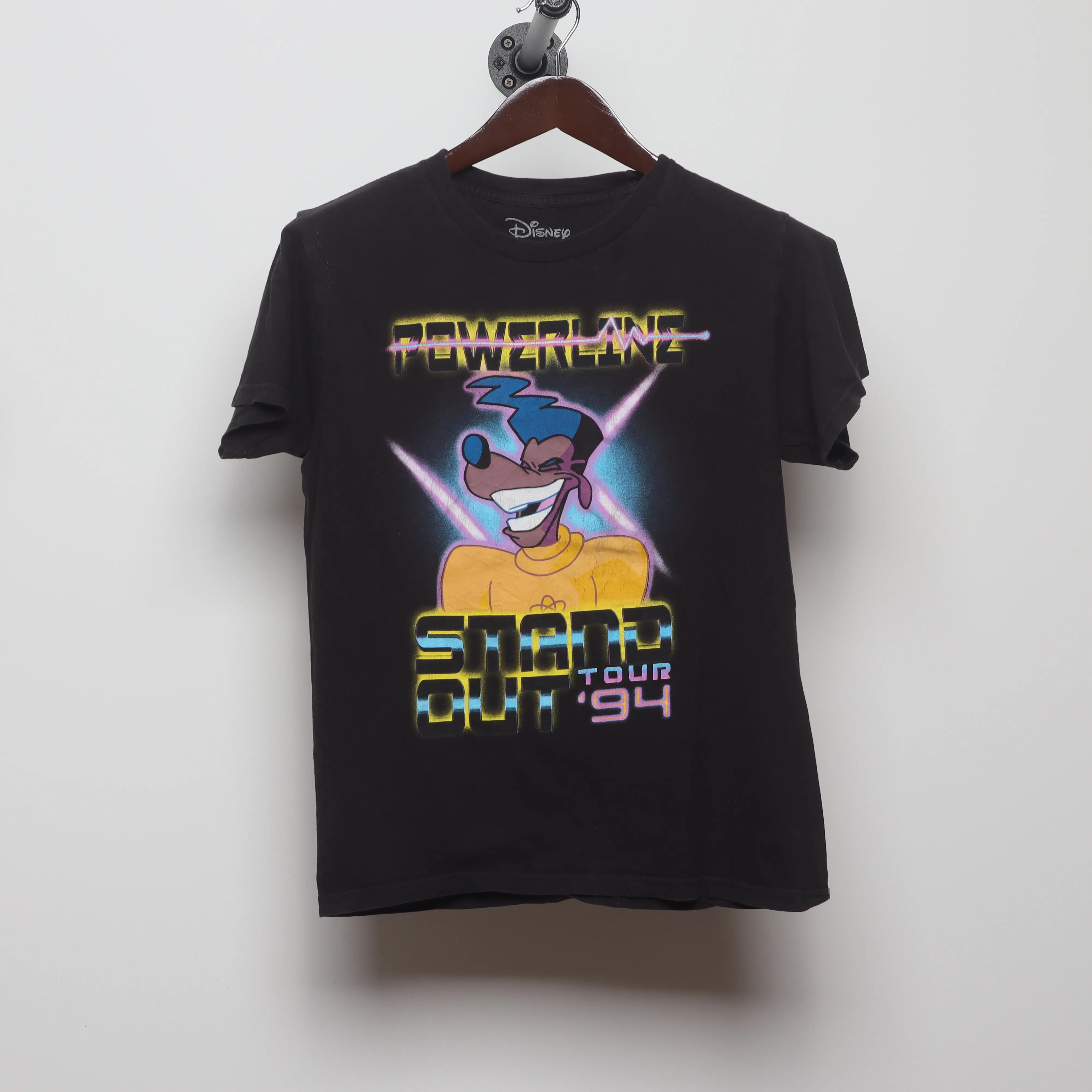 Front view of Vintage Disney Powerline Stand Out Tour T-Shirt S