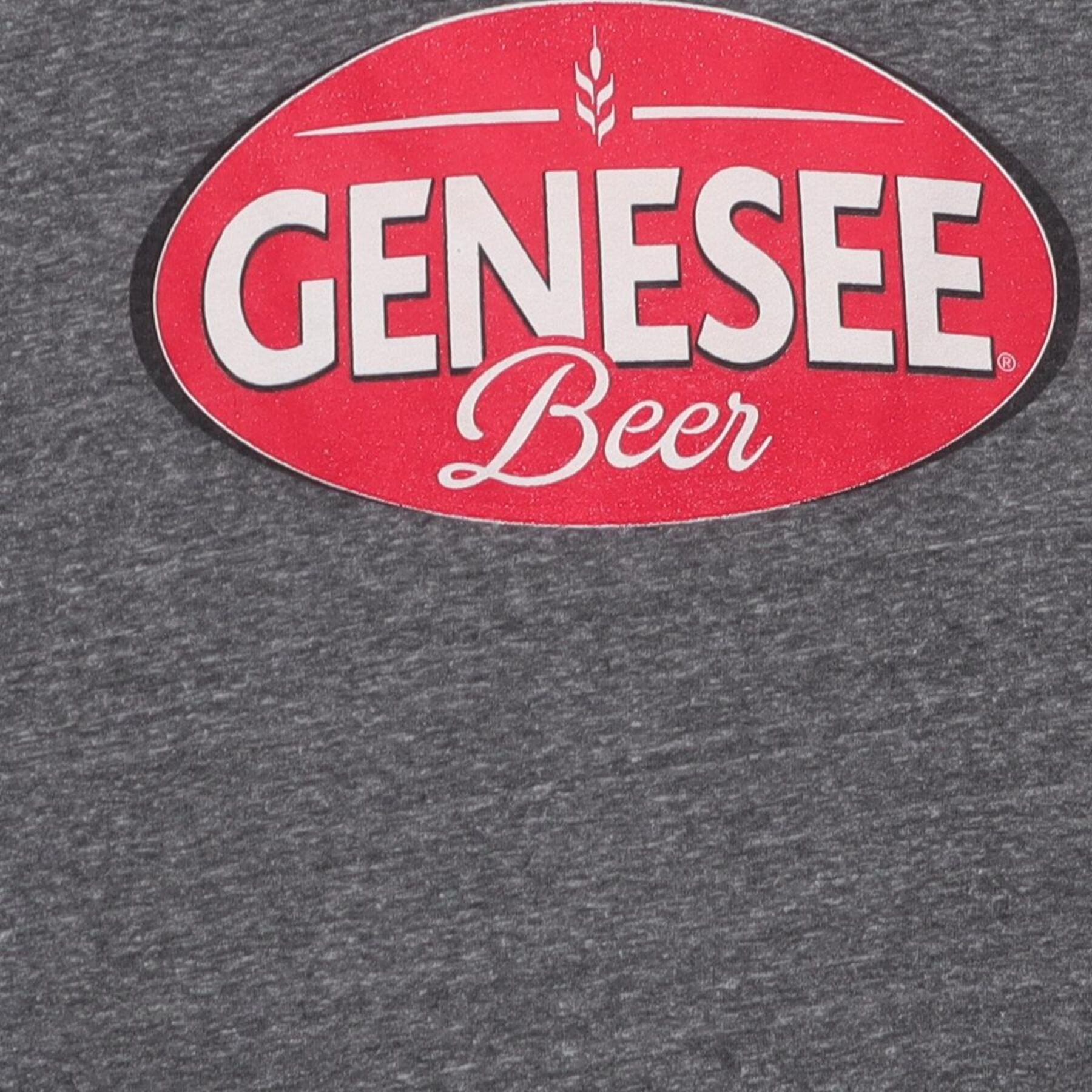 Close-up of the main graphic on the Vintage Y2K Genesee Beer "Classic Logo" T-Shirt - L