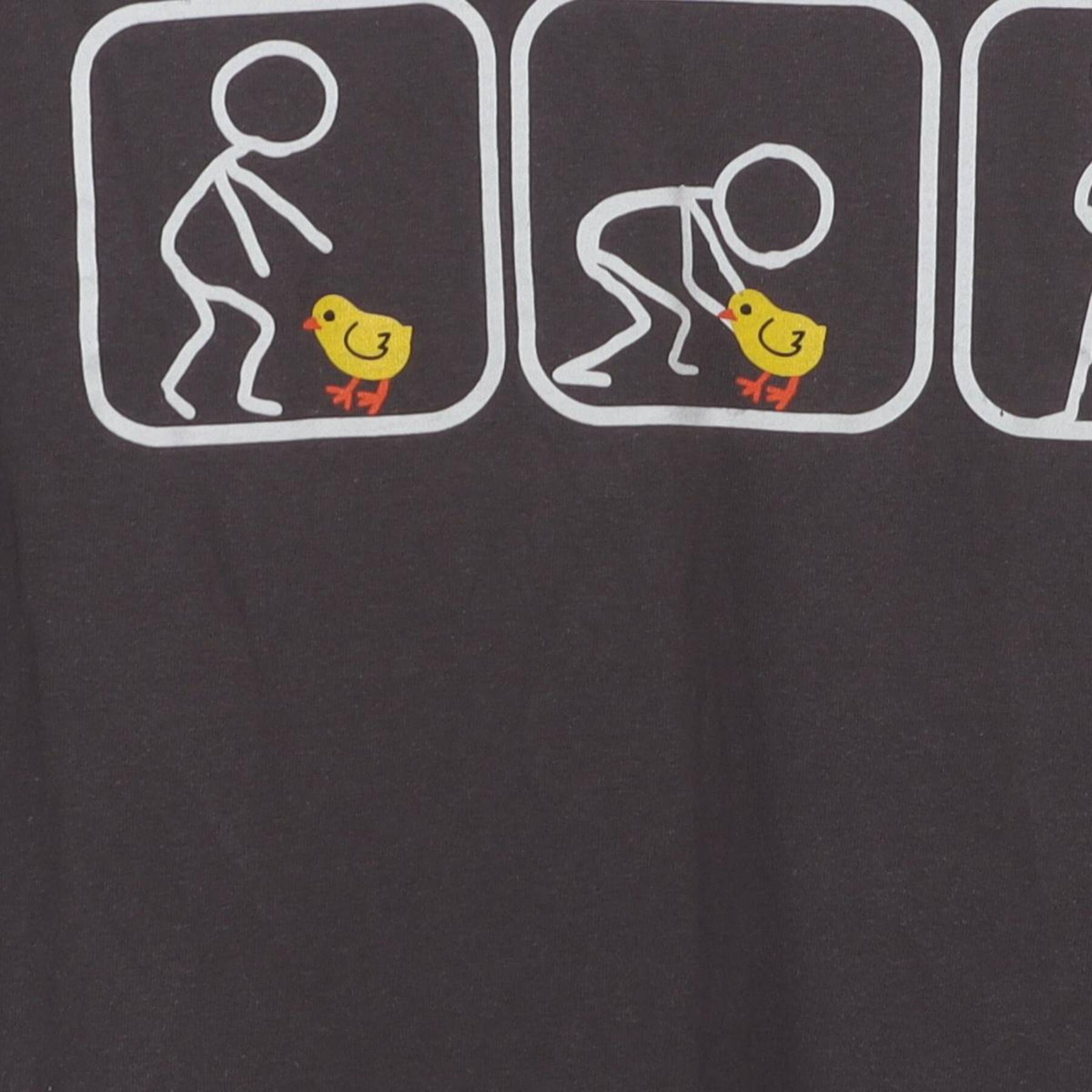 Close-up of the main graphic on the Vintage Y2K Ripple Junction "How To Pick Up Chicks" T-Shirt - M