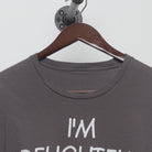 Close-up of the collar and tag on the Vintage Y2K Slogan "I'm Delightful" T-Shirt - XL