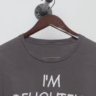 Close-up of the collar and tag on the Vintage Y2K Slogan "I'm Delightful" T-Shirt - XL