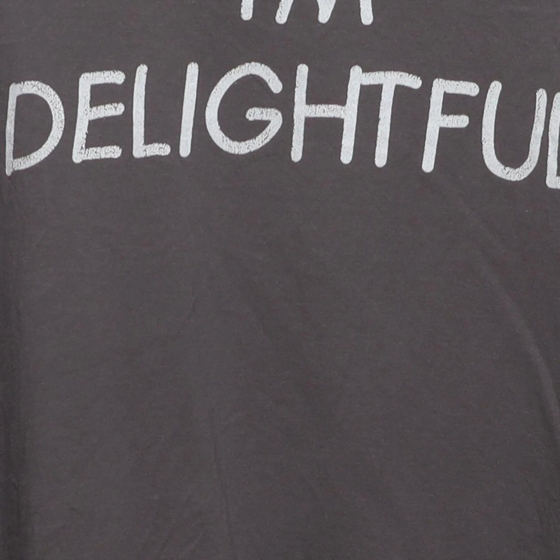 Close-up of the main graphic on the Vintage Y2K Slogan "I'm Delightful" T-Shirt - XL