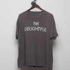 Front view of Vintage Y2K Slogan "I'm Delightful" T-Shirt - XL