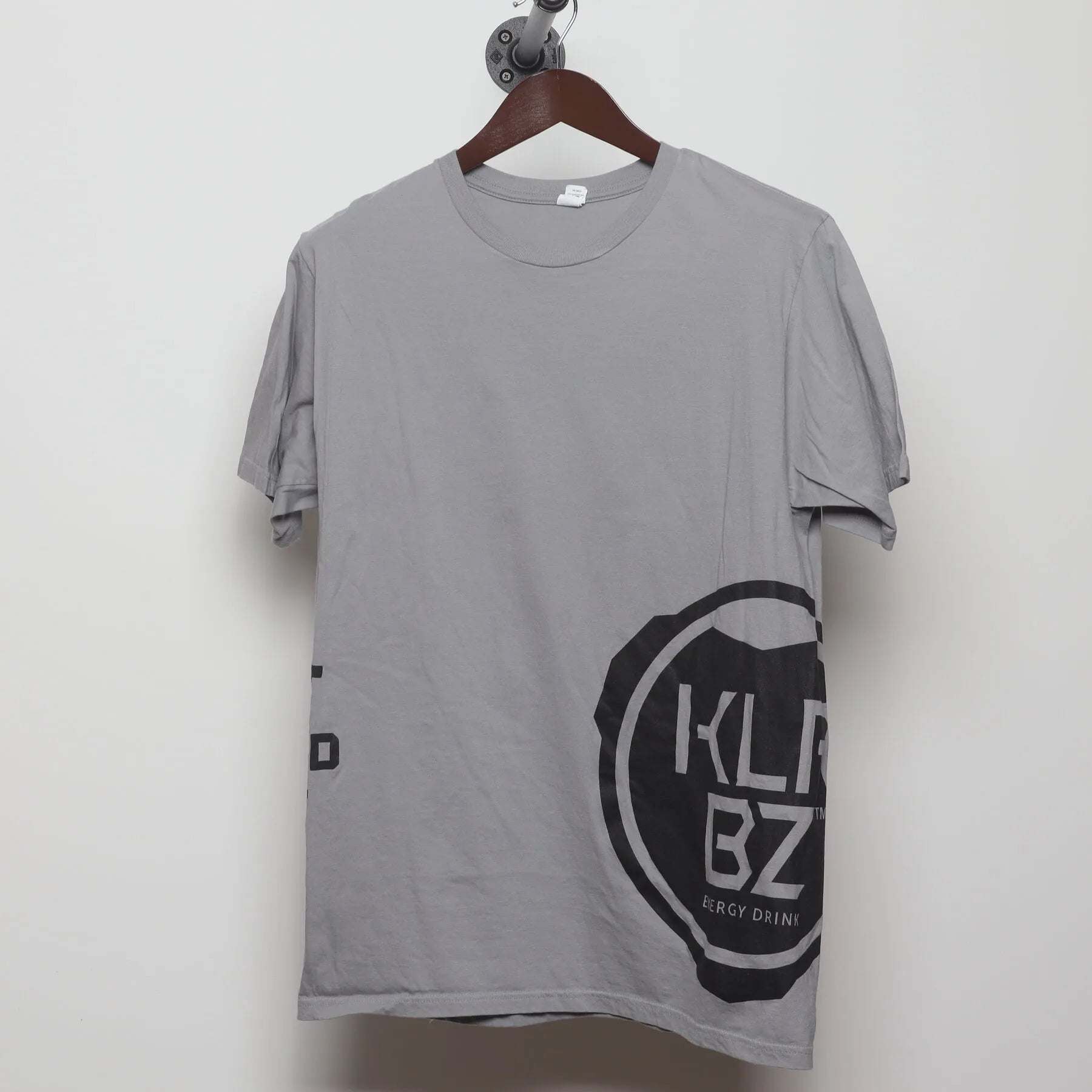 Front view of Vintage Y2K KLR BZ Energy Drink "Stick That In A Can" T-Shirt - M