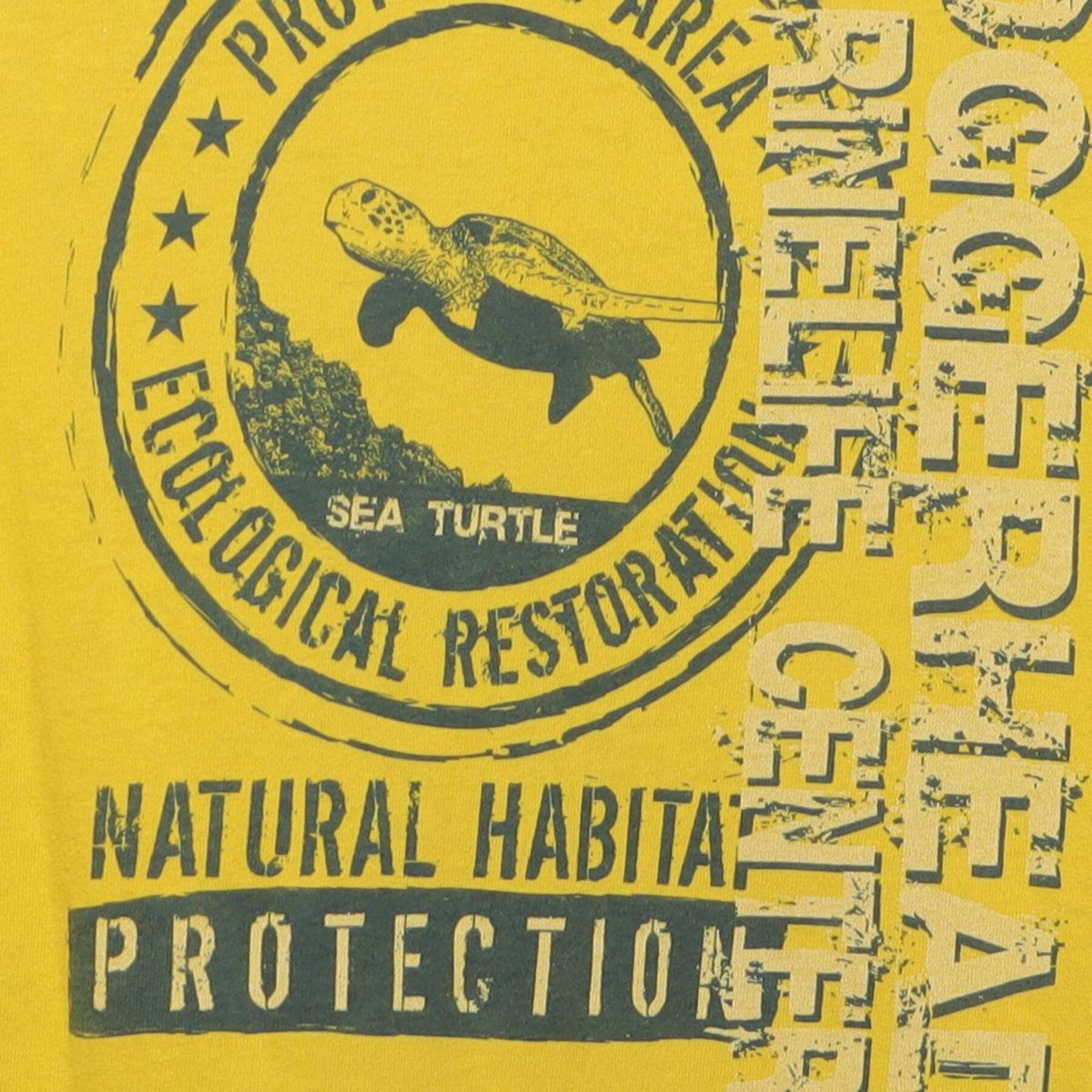 Close-up of the main graphic on the Vintage Y2K Loggerhead Marinelife Center "Sea Turtle Habitat" T-Shirt - M