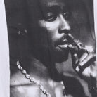 Close-up of the main graphic on the Vintage Modern 2Pac "Iconic Portrait" T-Shirt - L