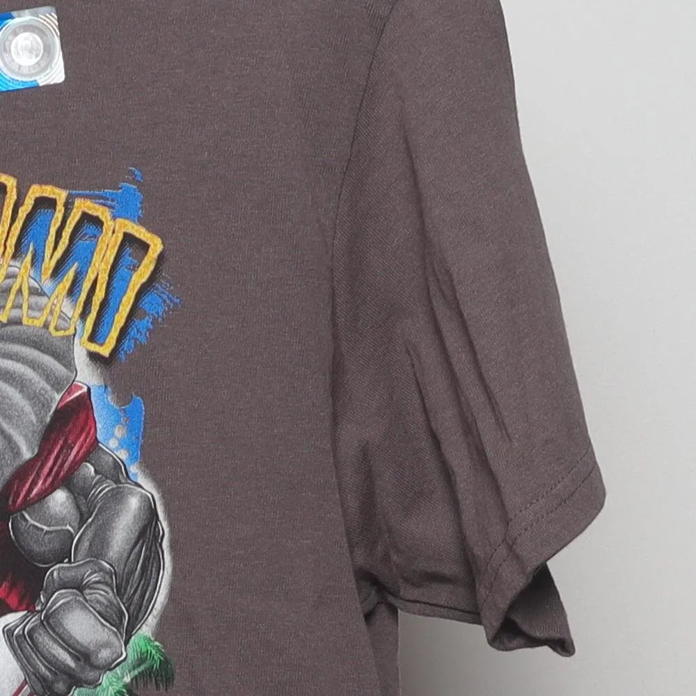 Close-up of the sleeve on the Vintage Modern BCS National Championship "Melee In Miami" T-Shirt - S