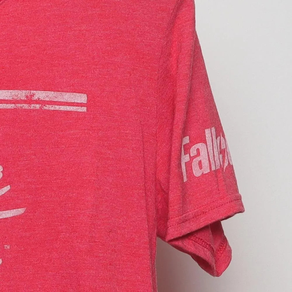 Close-up of the sleeve on the Vintage Modern Bethesda "Nuka Cola" T-Shirt - M