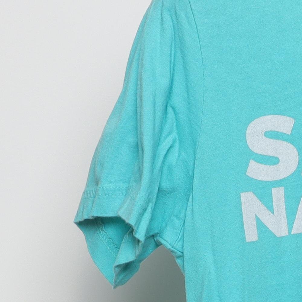 Close-up of the sleeve on the Vintage Modern Bitcoin Magazine "Satoshi Nakamoto" T-Shirt - S