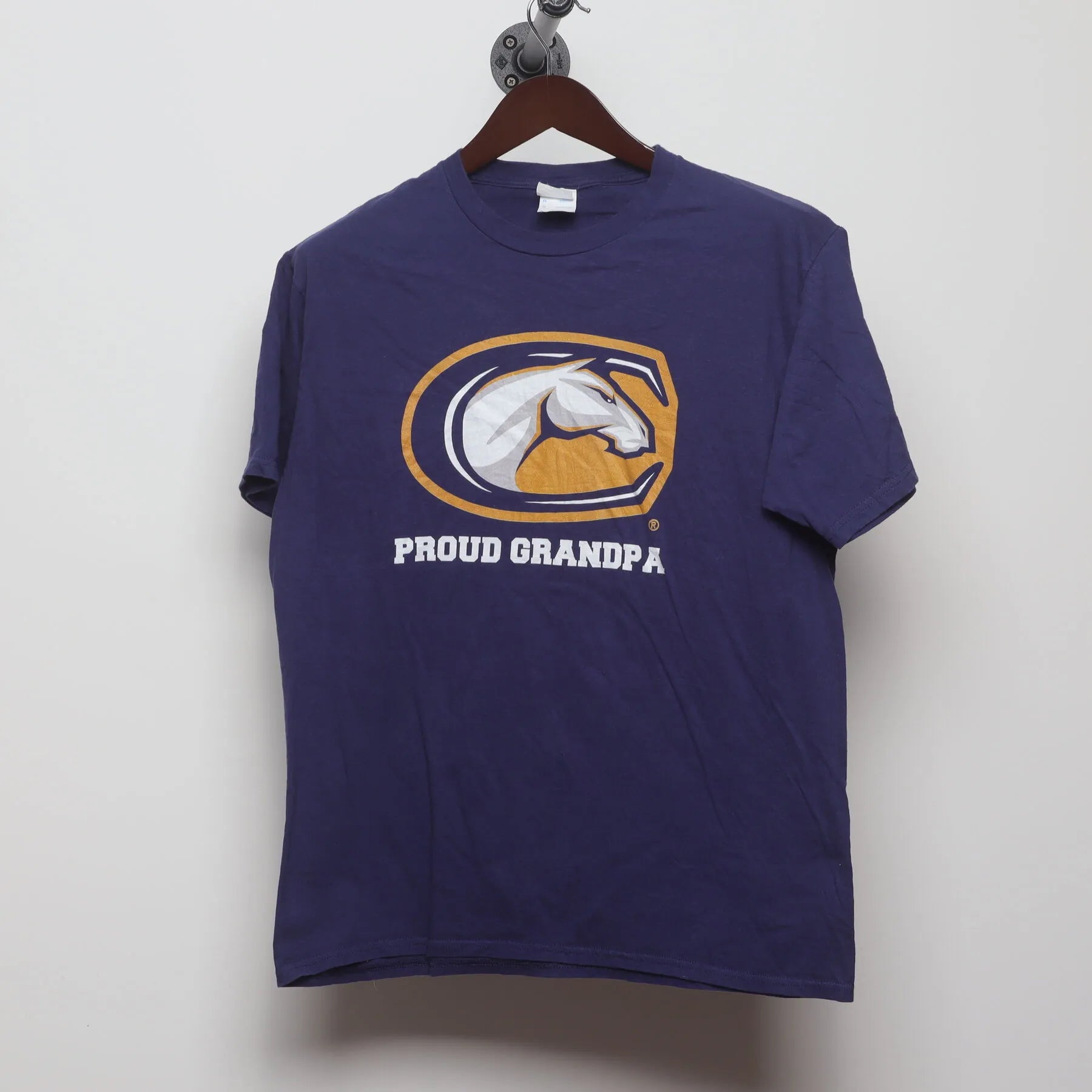 Front view of Vintage Modern Cal Poly Mustangs "Proud Grandpa" T-Shirt - M
