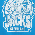 Close-up of the main graphic on the Vintage Modern Cleveland Lumberjacks "IHL Hockey" T-Shirt - M