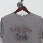 Close-up of the collar and tag on the Vintage Modern Dakota Grizzly Bear Graphic Tee M