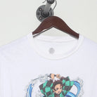 Close-up of the collar and tag on the Vintage Modern Demon Slayer "Tanjiro Mugen Train" T-Shirt - M