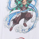 Close-up of the main graphic on the Vintage Modern Demon Slayer "Tanjiro Mugen Train" T-Shirt - M