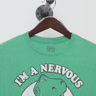 Close-up of the collar and tag on the Vintage Modern Disney Pixar "I'm a Nervous Rex" T-Shirt - L