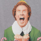 Close-up of the main graphic on the Vintage Modern Elf Movie "Need Hugs" T-Shirt - XXL