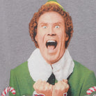 Close-up of the main graphic on the Vintage Modern Elf Movie "Need Hugs" T-Shirt - XXL