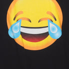 Close-up of the main graphic on the Vintage Modern Emoji "Face with Tears of Joy" T-Shirt - XL