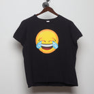 Front view of Vintage Modern Emoji "Face with Tears of Joy" T-Shirt - XL