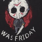 Close-up of the main graphic on the Vintage Modern Friday the 13th "I Wish It Was Friday" T-Shirt - M
