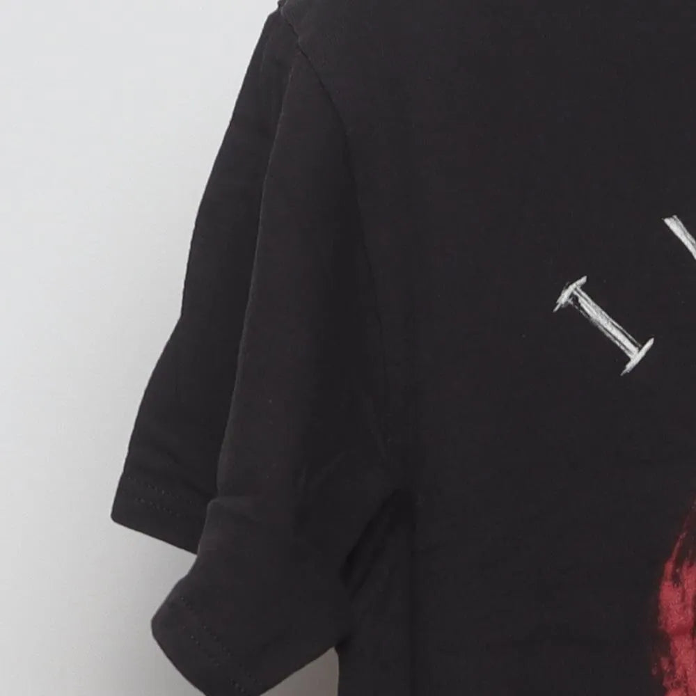 Close-up of the sleeve on the Vintage Modern Friday the 13th "I Wish It Was Friday" T-Shirt - M