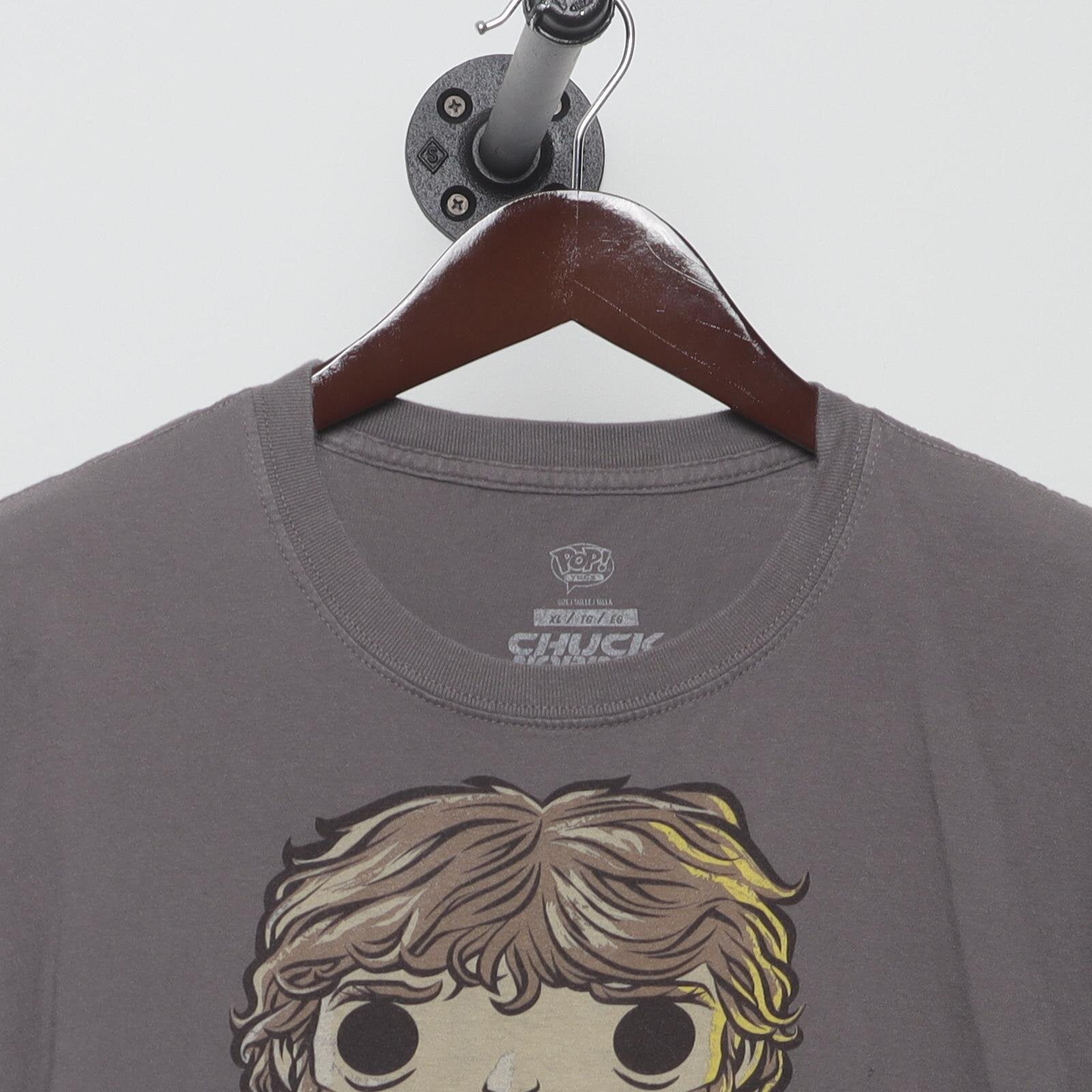Close-up of the collar and tag on the Vintage Modern Funko POP! "Chuck Norris" T-Shirt - XL