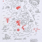 Close-up of the main graphic on the Vintage Modern Game of Thrones "Westeros Map" T-Shirt - L