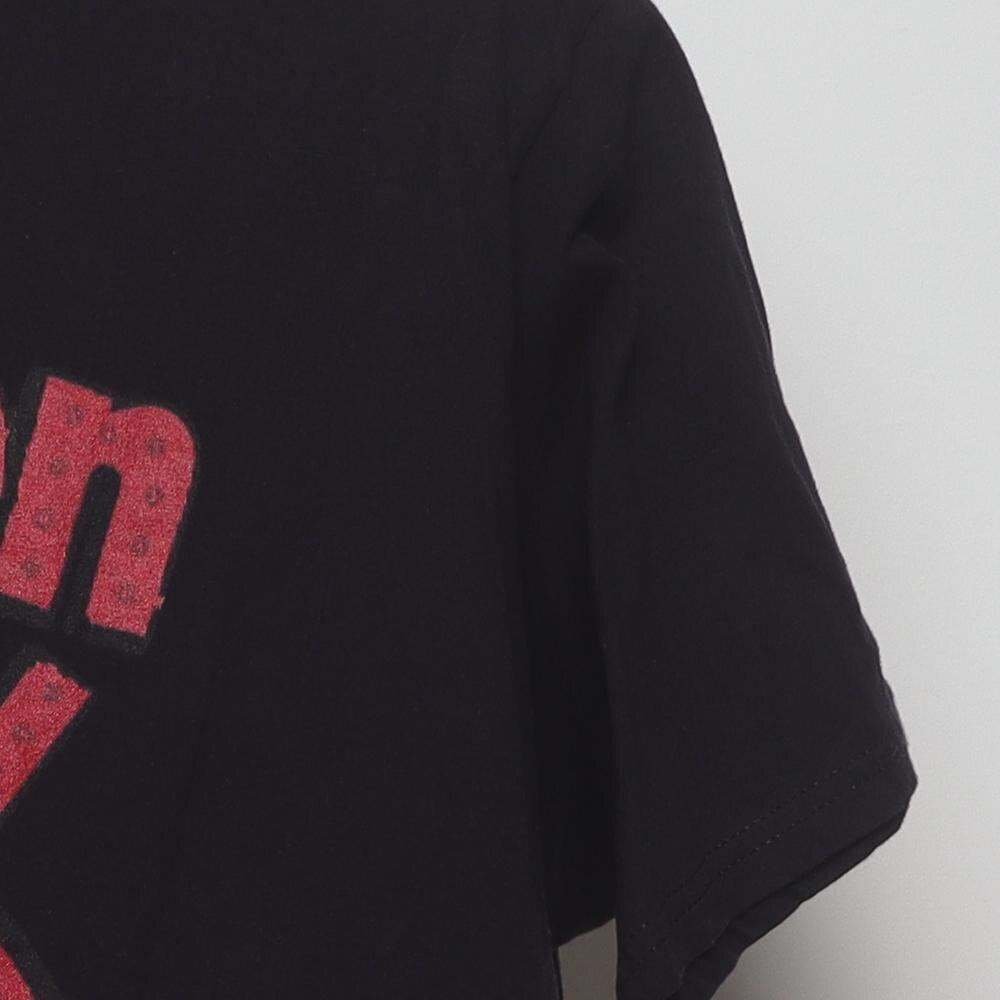 Close-up of the sleeve on the Vintage Modern General Mills "Franken Berry" T-Shirt - L