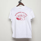 Front view of Vintage Modern Holiday "Sleighing All Day" T-Shirt - M